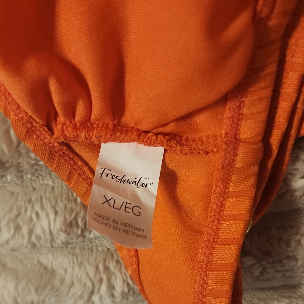 Orange Ribbed Bikini Set - Picture 4 of 8